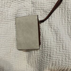 BOC off white & brown distressed wallet NWOT